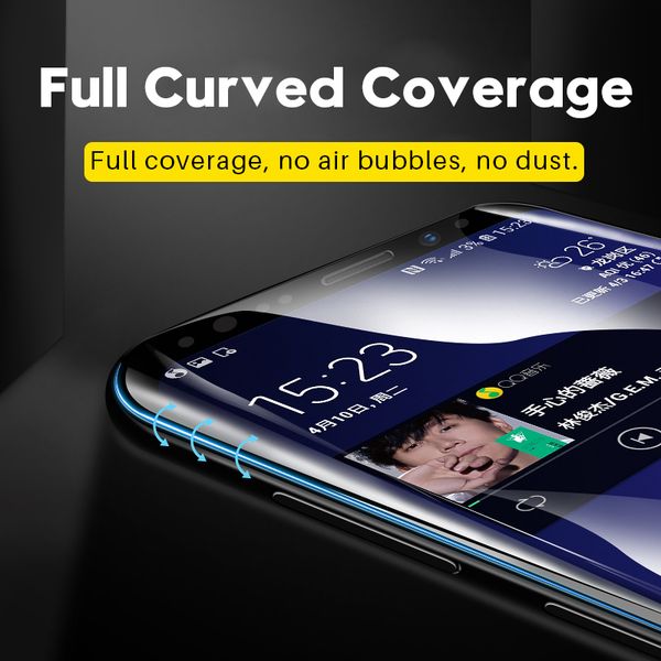 

tempered glass film for samsung galaxy note 8 9 s10 s9 s8 plus s7 edge 9d full curved screen protector for samsung iphone x wholesale