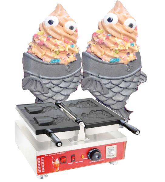 

electric 110v 220v wink eye taiyaki maker machine japanese ice-cream fish cone maker