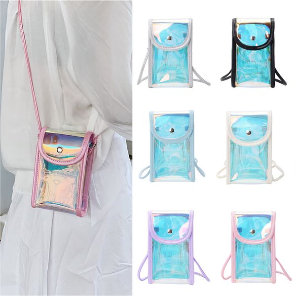 

women transparent messenger bag mini section ladies bag bright color simple fashion shoulder small square bolso mujer#30