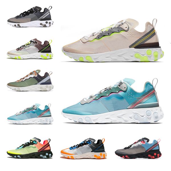

react element 87 new mens women running shoes sports sneaker anthracite total orange dark grey sail breathable fashion trainers