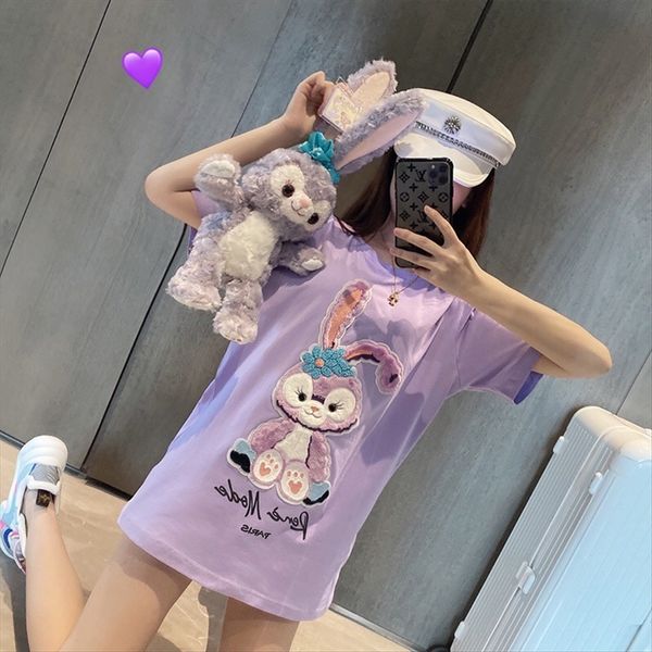 

плюшевая патч кролик футболка с коротким рукавом ins моды 2020 женских ins плюшевых патч кролик футболки с коротким рукавом модой 2020 женск, White