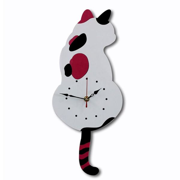 

cute adorable black cat pendulum clock funny cat funny swinging tail wall clock kit wall decor kitten lovers gift