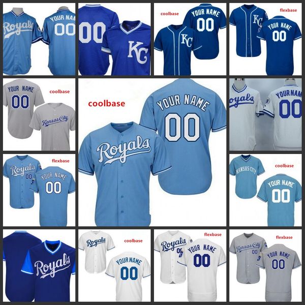 

Cu tom 2019 royal titched jer ey men 6 lorenzo cain 17 wade davi kan a city 13 alvador perez all ewn embroidered jer ey