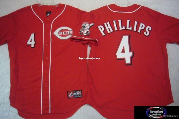 

custom majestic #4 brandon phillips sewn baseball jersey red new mens stitched jerseys big and tall size xs-6xl for sale, Black;blue