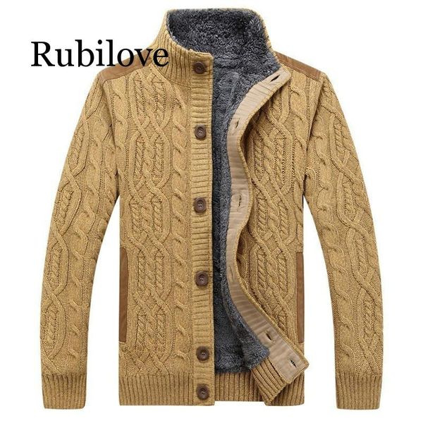 

2019 winter new men's thick fur twist sweater coat solid color sweater male slim fit knitted wool outerwear faux fur coa, White;black