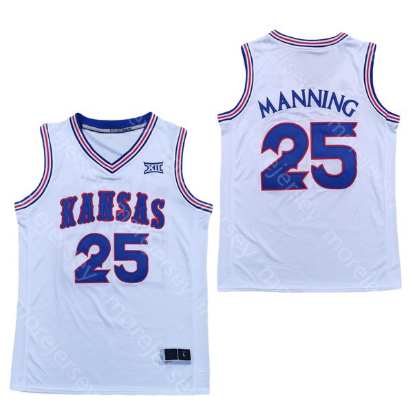 

2020 new kansas jayhawks college basketball jersey ncaa 25 danny manning white all stitched and embroidery men youth size, Black;red