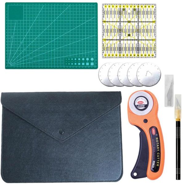 

45mm rotary cutter set blades fabric circular quilting cutting patchwork leathercraft sewing tool quilter leather cutter, Black