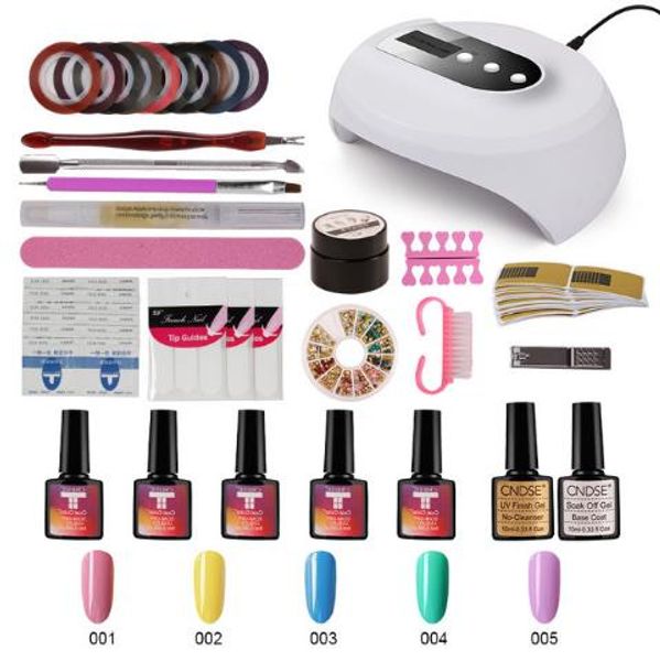 

gel nail polish set with uv led lamps 36w manicure pedicure accessories manicure tool set select 5 color nail gel kit