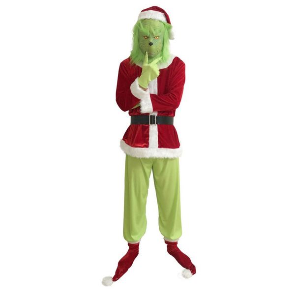 

fashion christmas cosplay costume set santa hat coat waist belt gloves pants shoe covers