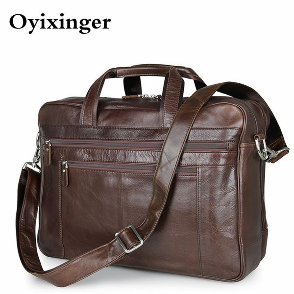 

men's briefcase genuine leather handbags bag for documents men business portfolio male excellent cow leather travel lapbags