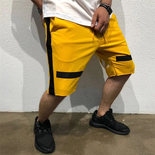 

Summer Striped Hiphop Mens Shorts Fitness Training Shorts Sports Knee Length Pants Basketball Gym Loose Trousers