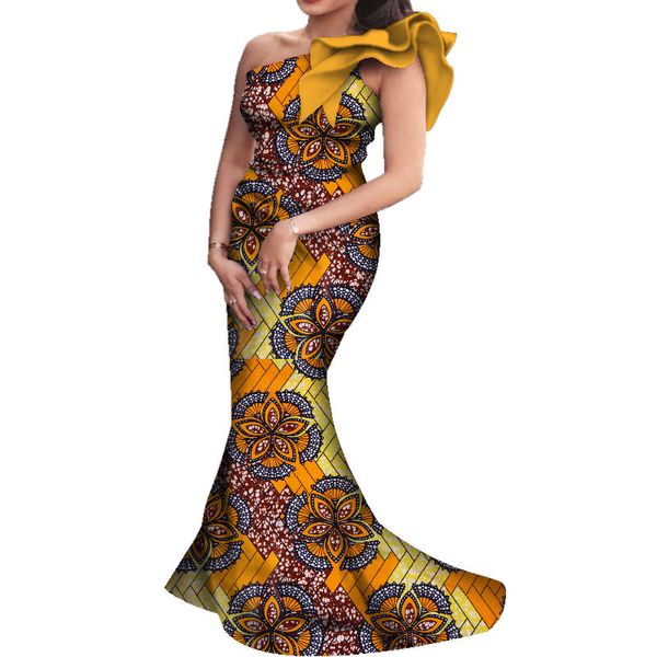 

african dress for women summer vintage maxi long-party-dress dashiki & club african riche bazin femme plus size wy4001, Black;gray