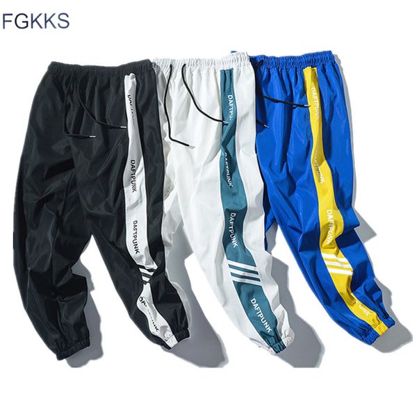

fgkks fashion brand men casual sweatpants new street trend male printing drawstring pants men's hip hop ankle-length pants, Black