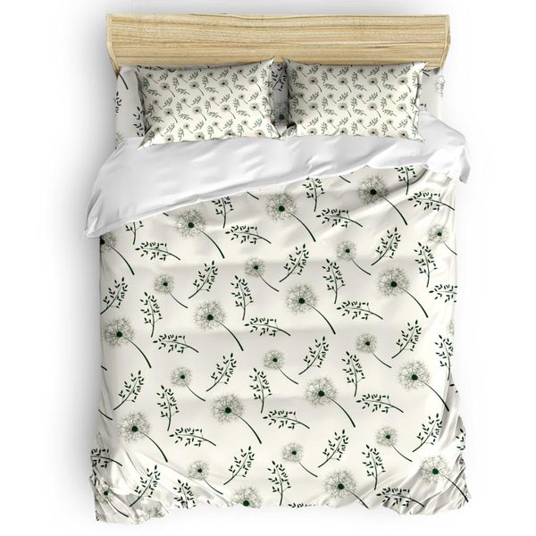 

lovely dandelion plant duvet cover set vintage floral art design collection of 3/4pcs bedding set bed sheet pillowcases cover
