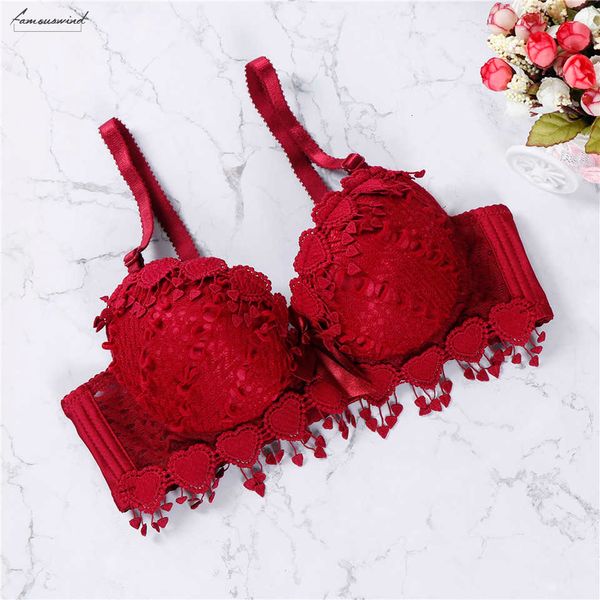 

underwear women push up bra lace female bra brand embroidery tassel lingerie brassiere good quality, Red;black