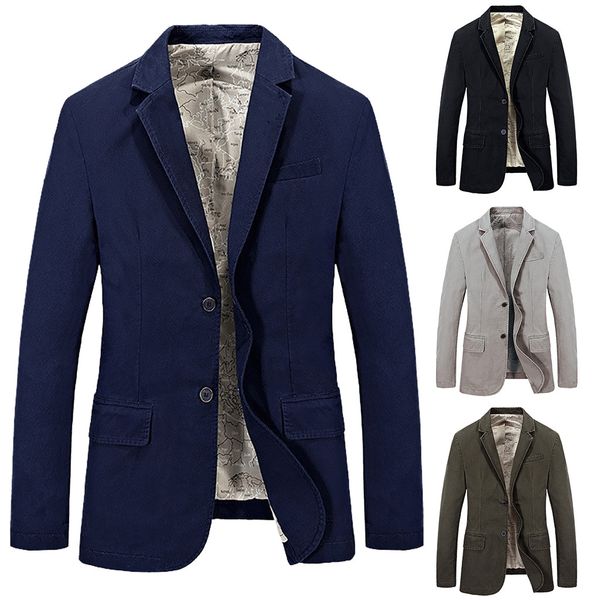 

2019 s-4xl men's formal slim fit formal one button suit long sleeve notched blazer polyester coat jacket jaycosin dropship 8, Black;brown