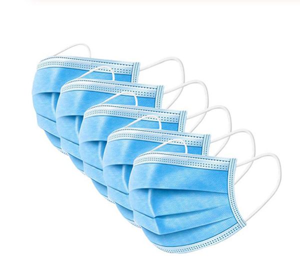 

fast delivery 3-layer mask 50pcs face mouth masks non woven disposable anti-dust meltblown cloth masks earloops masks
