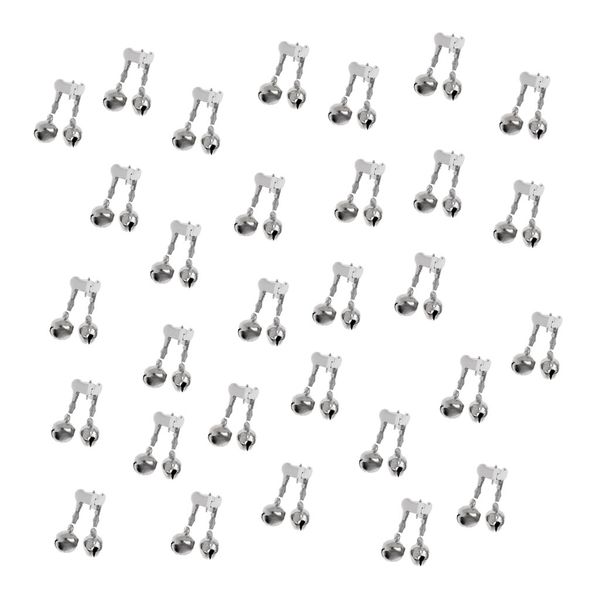 

30pcs twin 2 bells ring fishing rod clamp bite lure alarms fish bite ring tackle