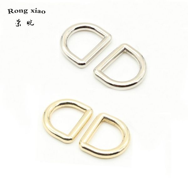 

1/2 inch inside dia metal d-rings for handbag purse project 13 mm nickel gold welded iron rings for straps bag accessories, Black