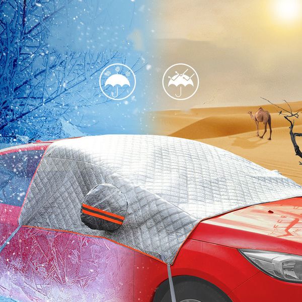 

aikesi half cover dust resistant shield car covers sun shade peva car snow shield auto front windscreen protector hook up