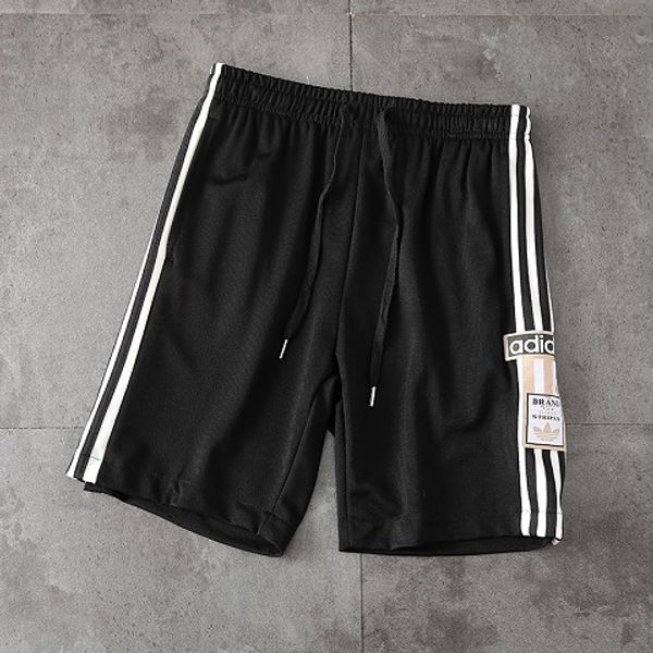 

designer men's shorts summer new fashion brand side stripes men's elastic waist belt loose sports shorts size s-2xl-2, White;black