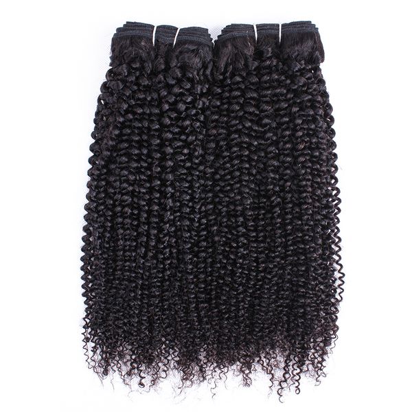 

natural color afro kinky curly human hair bundles double weft 2/3pc remy indian human hair weaving 10-26 inch no shedding 90-95g/pc, Black