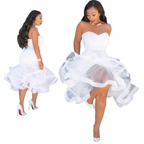 Acheter 2019 Gros Polyster Blanc Robe De Soiree Cocktail De