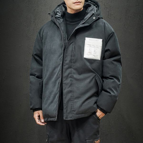 

2019 winter jacket men coat winter clothes men hooded warm clothes casual zipper warm jackets male brand clothing plus size 5xl, Black