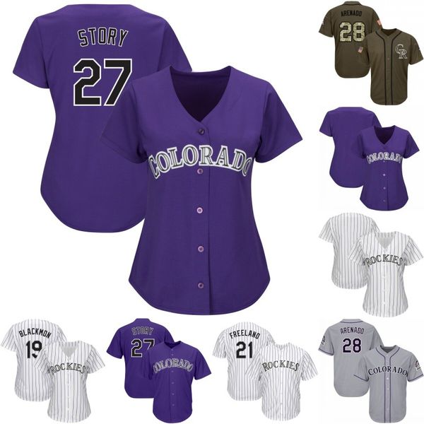 

19 Charlie Blackmon Jersey Colorado Women Youth 5 Carlos Gonzalez 21 Kyle Freeland 27 Trevor Story 28 Nolan Arenado Rockies Baseball Jerseys