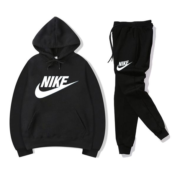 

new 8nike men's tracksuits sportswear hoodie + pants sets tracksuits traje deportivo women sportanzug sports hoodie casual jogger suit, White