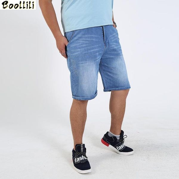 

blue classic short denim jeans casual men summer 2020 plus size w 44 46 48 50 52