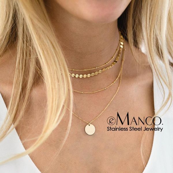 

pendant necklaces 4 pcs not fade 316l stainless steel necklace women simple titanium chain choker for, Silver