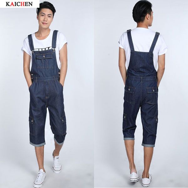 

men's jeans summer preppy style fashion casual mens denim overalls jumpsuit male stylish unique jumpsuits bib pants for men size 5xl, Blue