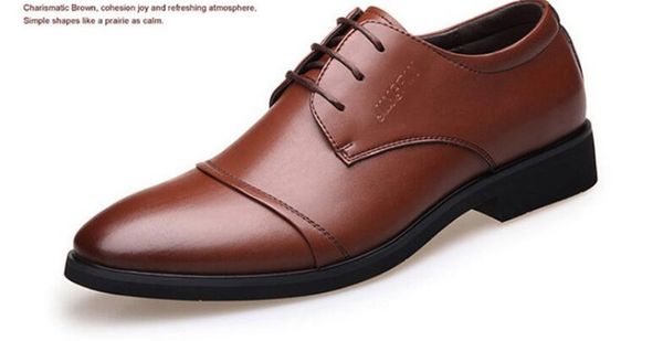 

new men's bussiness formal shoes brand single slip on black brown man office party wedding dress shoes big size 48