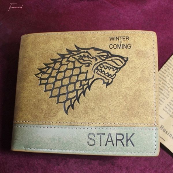 

woman man wallet game of throne ghost cartoon anime student purse wolf head card holder with cion pocket, Red;black