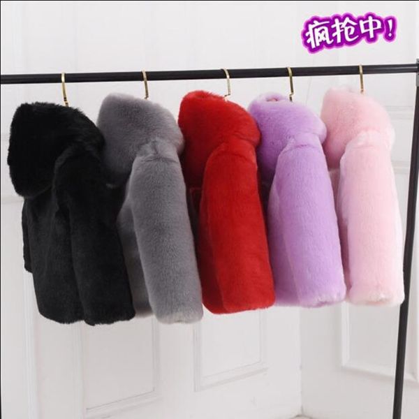 

baby faux fur coat girl boys clothes imitation fur kids warm waistcoat children autumn winter cotton thicken jacket n257, Blue;gray