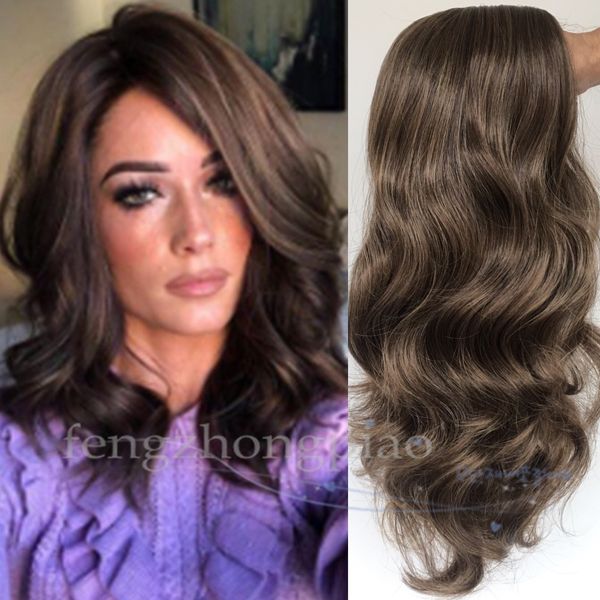 

fzp charming glueless long wavy curly wig ombre brown simulation human hair wig for africans for black women in stock
