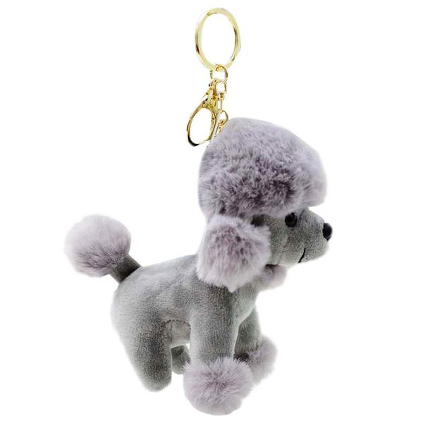 

1pc cartoon poodle plush keychains cute dog key rings plush phone pendant bag hanging ornament for holiday party favors