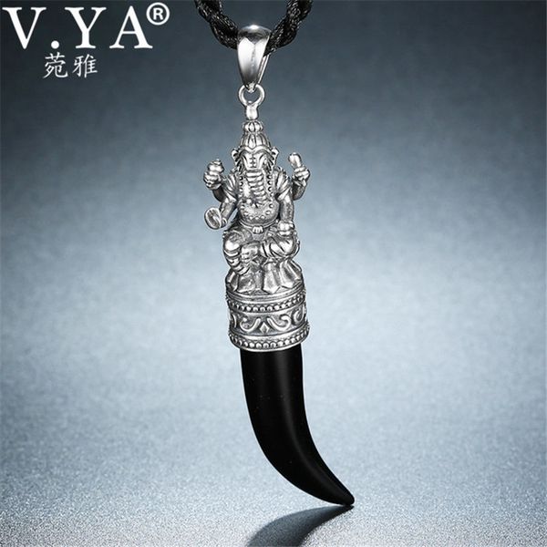 

v.ya 925 silver elephant pendant animal necklace for men male s925 sterling silver mens pendants chain jewelry