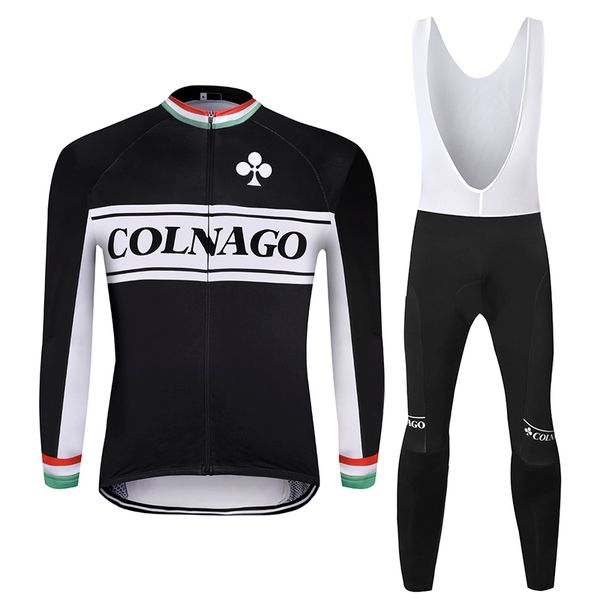 

winter thermal fleece colnago long sleeves cycling jersey bib pants mtb ropa ciclismo bicycle clothes warm bike clothing sports, Black;blue