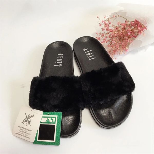 

men women winter flip flops slippers indoor flat shoes couple cute rabbit home slippers cartoon non-slip warm indoor floor shoes#901, Black