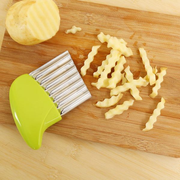 

1 pcs wavy edged tool wave onion potato slices wrinkled french fries salad corrugated cutting chopped potato slices knife tool
