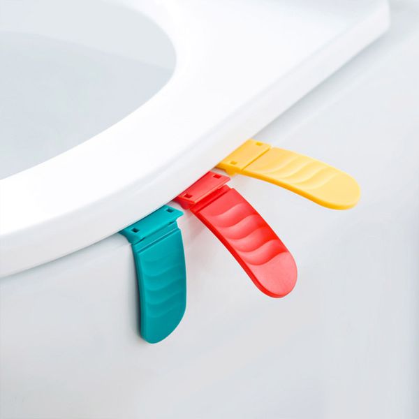 

6pcs toilet seat cover lifter hygiene clean lift device self adhesive bathroom supplies @ls