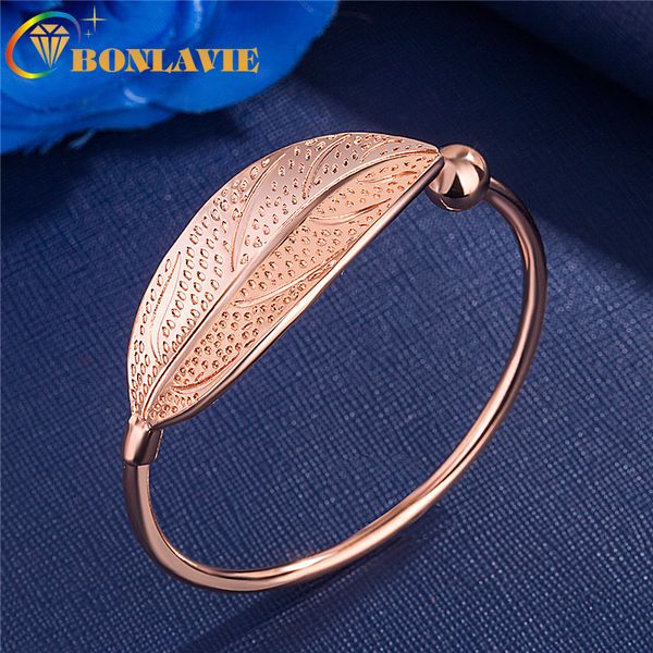 

bonlavie big leaf bracelet sweet artistic elegant hipster tree leaf open bracelet fashion branch, Black
