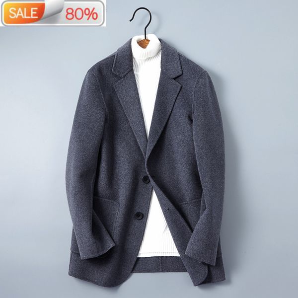 

wool men casual black jacket woolen coat double-sided mens coats and jackets chaqueta hombre qt-161705 b24302