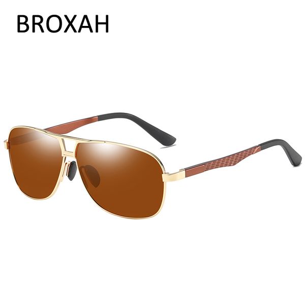 

broxah mens night vision glasses 2019 retro polarized sunglasses men metal driving glasses uv400 lunette de soleil homme, White;black