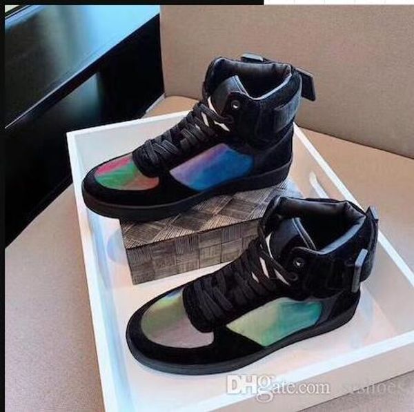 

the latest sneaker to hit the market in 2020 is a rainbow trainer for men and women in calfskin high-floral sneakers retro sneakers, Black