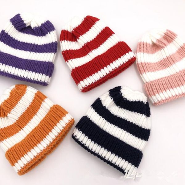 Invierno primavera bebé sombrero bebé niño niña sombrero gorra rayas niños recién nacido gorro gorro niños gorras