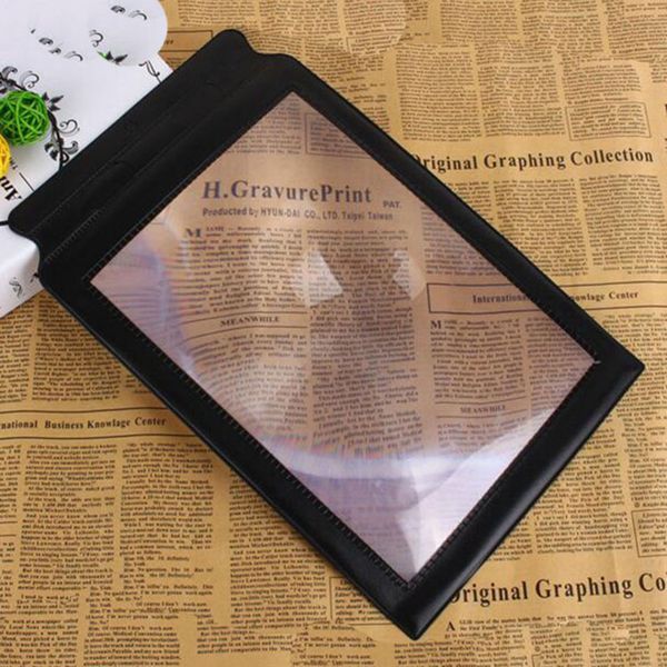 

senior presbyopic reusable large rectangular handheld reading magnifying glass - rimless distortion-magnifier lens