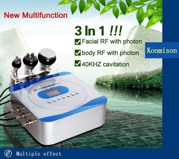 

the 40khz ultrasonic cavitation 5mhz radio frequency and red led light face and body beauty machine for beauty salon